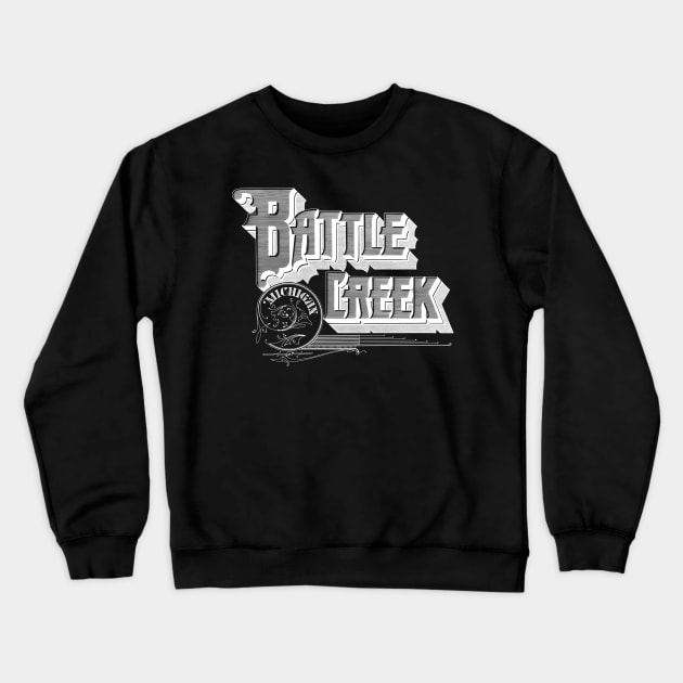 Vintage Battle Creek, MI Crewneck Sweatshirt by DonDota